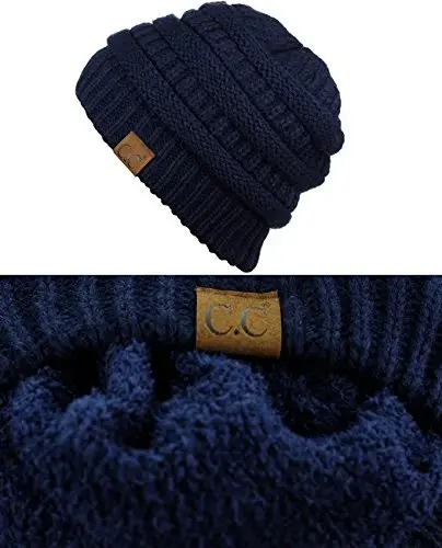 C.C Trendy Warm Chunky Soft Stretch Cable Knit Beanie - 3