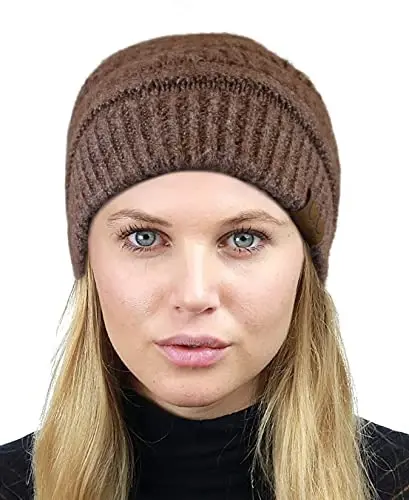 C.C Trendy Warm Chunky Soft Stretch Cable Knit Beanie - 1
