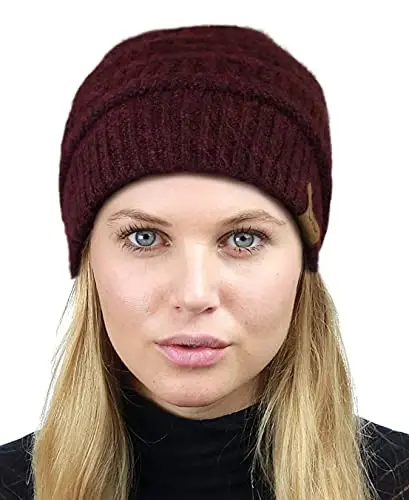 C.C Trendy Warm Chunky Soft Stretch Cable Knit Beanie 