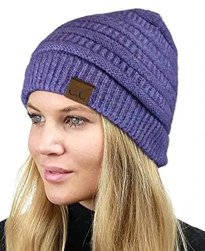 C.C Trendy Warm Chunky Soft Stretch Cable Knit Beanie - 2