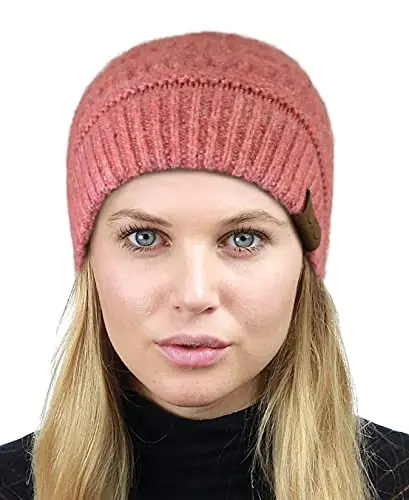 C.C Trendy Warm Chunky Soft Stretch Cable Knit Beanie - C.C