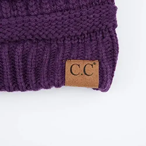 C.C Trendy Warm Chunky Soft Stretch Cable Knit Beanie - 3