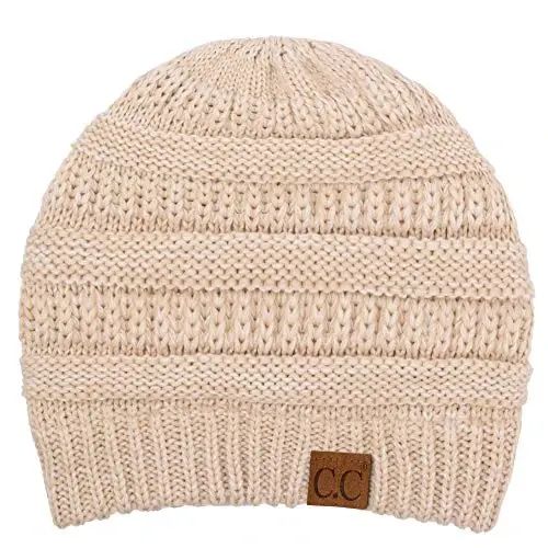 C.C Trendy Warm Chunky Soft Stretch Cable Knit Beanie - C.C