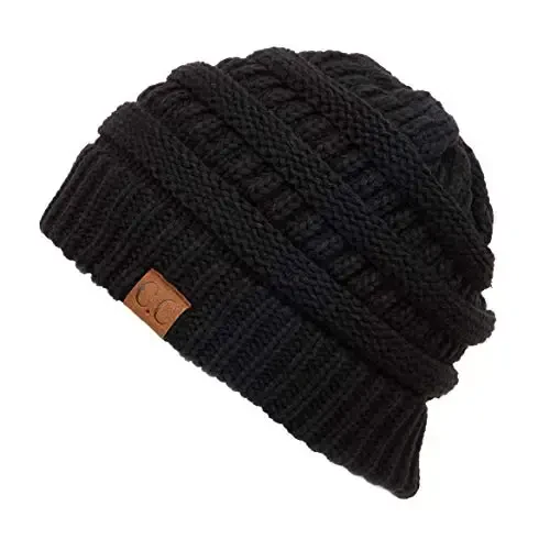 C.C Trendy Warm Chunky Soft Stretch Cable Knit Beanie - C.C