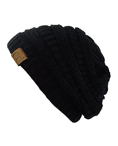 C.C Trendy Warm Chunky Soft Stretch Cable Knit Beanie 
