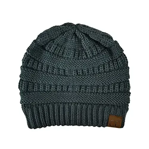C.C Trendy Warm Chunky Soft Stretch Cable Knit Beanie - 1