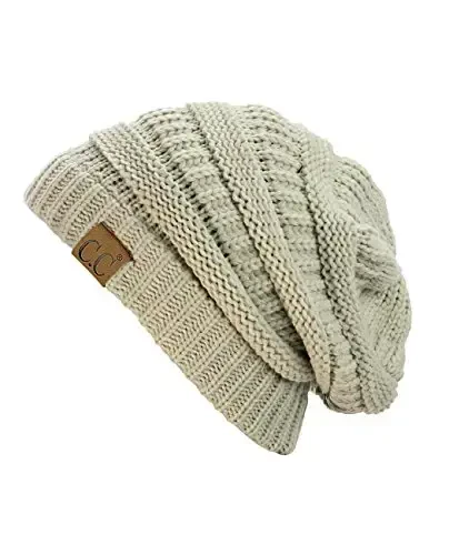 C.C Trendy Warm Chunky Soft Stretch Cable Knit Beanie - C.C