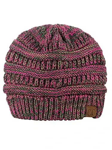 C.C Trendy Warm Chunky Soft Stretch Cable Knit Beanie - 1