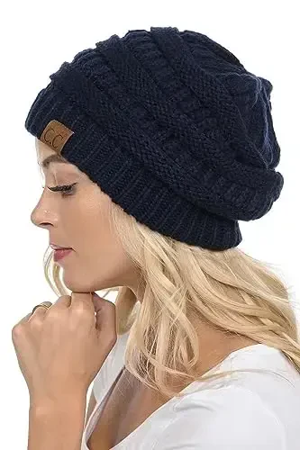 C.C Trendy Warm Chunky Soft Stretch Cable Knit Beanie - 1