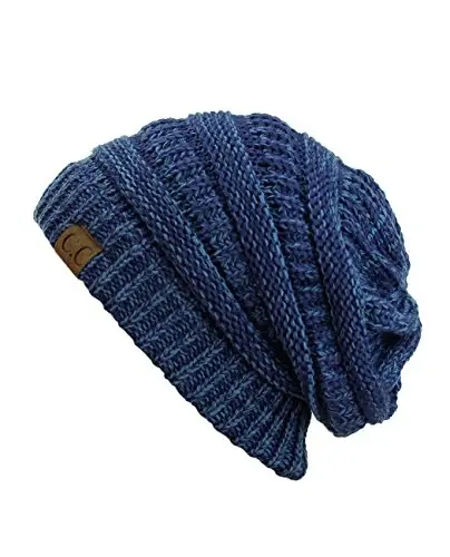 C.C Trendy Warm Chunky Soft Stretch Cable Knit Beanie - 1