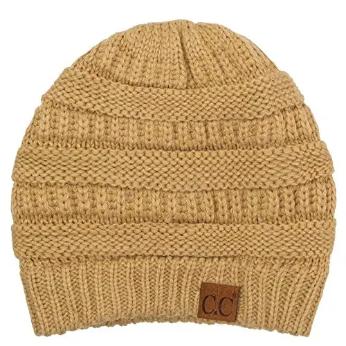 C.C Trendy Warm Chunky Soft Stretch Cable Knit Beanie 