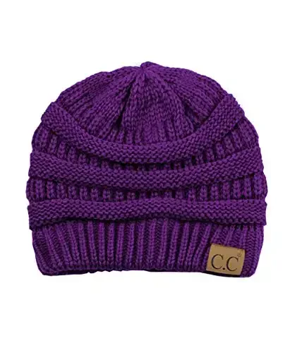 C.C Trendy Warm Chunky Soft Stretch Cable Knit Beanie - 4