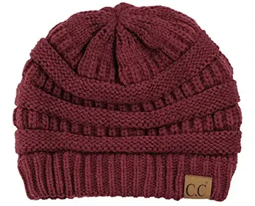 C.C Trendy Warm Chunky Soft Stretch Cable Knit Beanie - 1