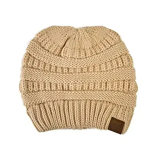 C.C Trendy Warm Chunky Soft Stretch Cable Knit Beanie - 1