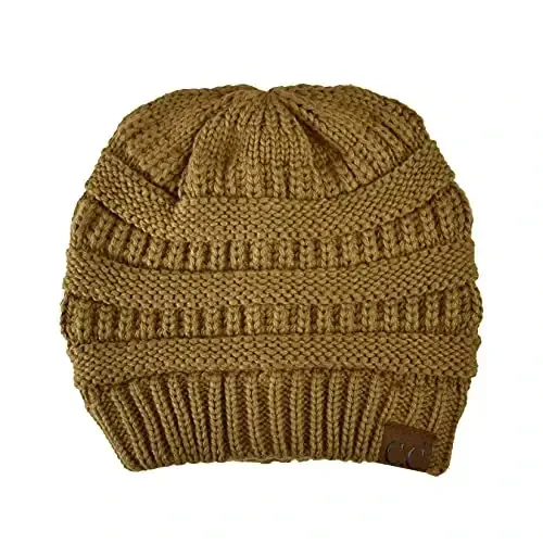 C.C Trendy Warm Chunky Soft Stretch Cable Knit Beanie 