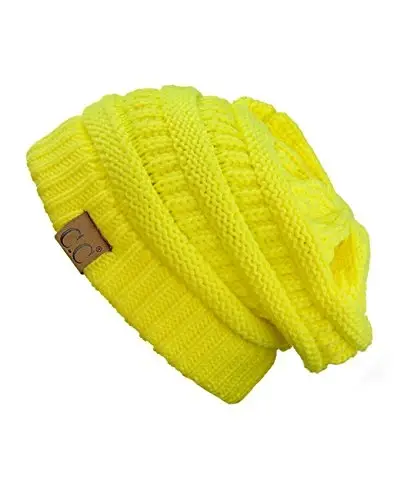C.C Trendy Warm Chunky Soft Stretch Cable Knit Beanie 