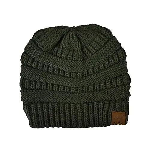 C.C Trendy Warm Chunky Soft Stretch Cable Knit Beanie - 1