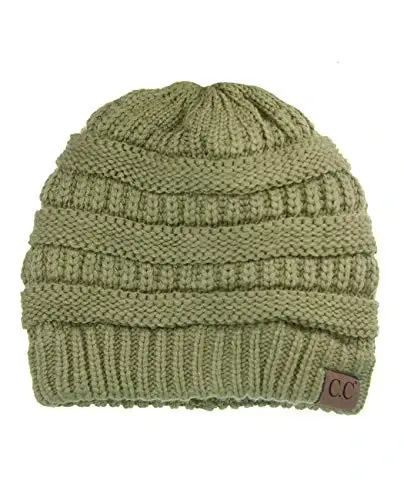C.C Trendy Warm Chunky Soft Stretch Cable Knit Beanie - C.C