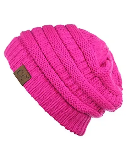 C.C Trendy Warm Chunky Soft Stretch Cable Knit Beanie 