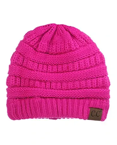 C.C Trendy Warm Chunky Soft Stretch Cable Knit Beanie - 4