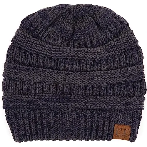C.C Trendy Warm Chunky Soft Stretch Cable Knit Beanie - C.C