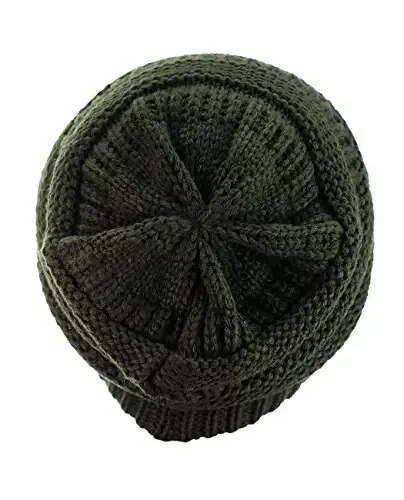 C.C Trendy Warm Chunky Soft Stretch Cable Knit Beanie - 3