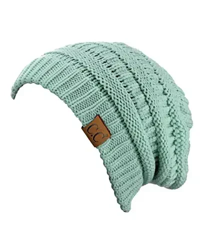 C.C Trendy Warm Chunky Soft Stretch Cable Knit Beanie - 2