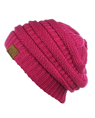 C.C Trendy Warm Chunky Soft Stretch Cable Knit Beanie - C.C