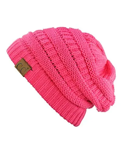 C.C Trendy Warm Chunky Soft Stretch Cable Knit Beanie - C.C