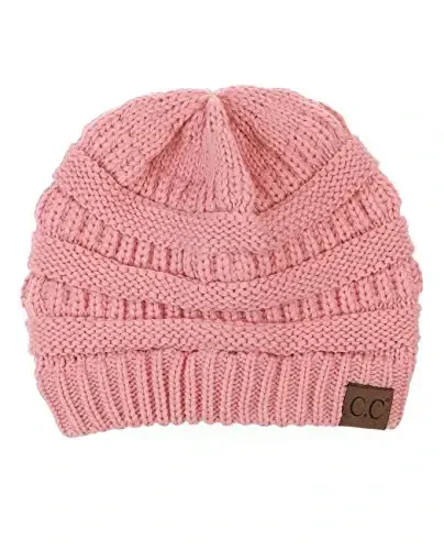 C.C Trendy Warm Chunky Soft Stretch Cable Knit Beanie - C.C