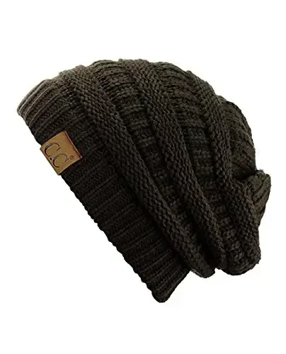 C.C Trendy Warm Chunky Soft Stretch Cable Knit Beanie - C.C