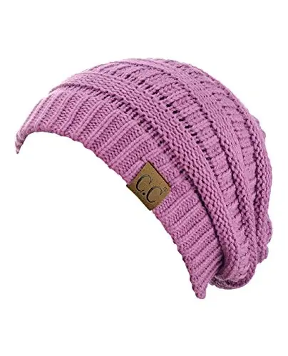 C.C Trendy Warm Chunky Soft Stretch Cable Knit Beanie - C.C
