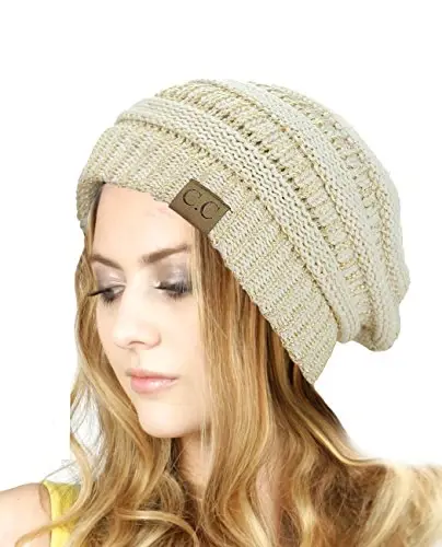 C.C Trendy Warm Chunky Soft Stretch Cable Knit Beanie 
