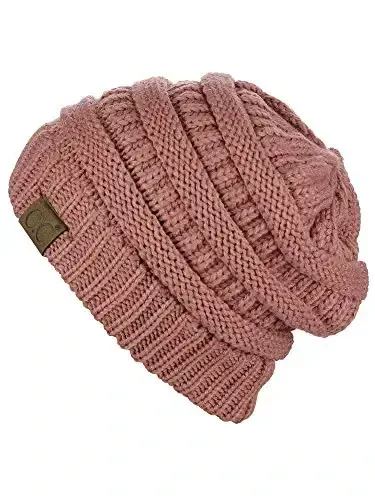 C.C Trendy Warm Chunky Soft Stretch Cable Knit Beanie - 1