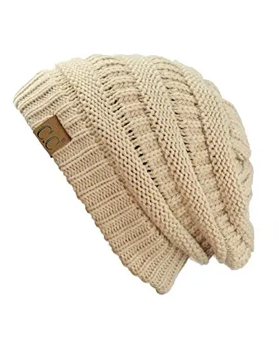 C.C Trendy Warm Chunky Soft Stretch Cable Knit Beanie 