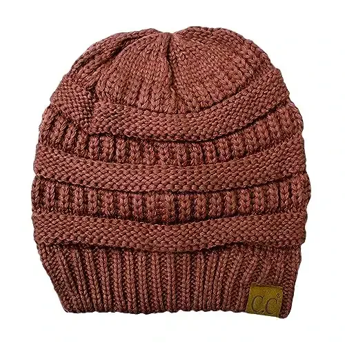 C.C Trendy Warm Chunky Soft Stretch Cable Knit Beanie - C.C