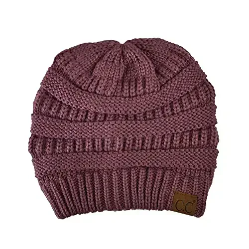 C.C Trendy Warm Chunky Soft Stretch Cable Knit Beanie - MODAZONE