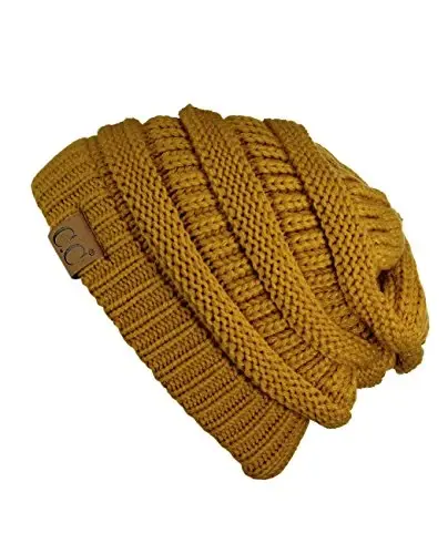 C.C Trendy Warm Chunky Soft Stretch Cable Knit Beanie - 1