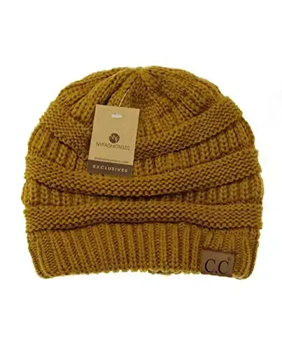 C.C Trendy Warm Chunky Soft Stretch Cable Knit Beanie - 4
