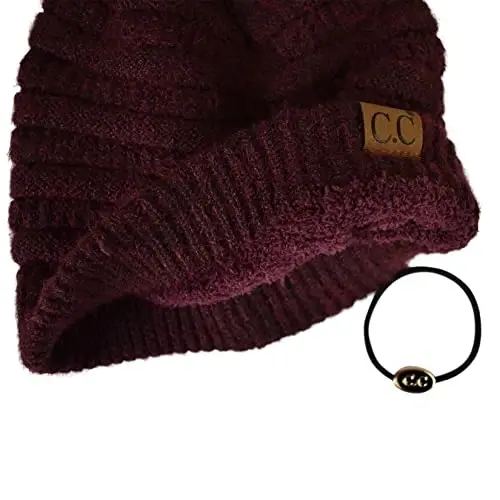 C.C Trendy Warm Chunky Soft Stretch Cable Knit Beanie - 4