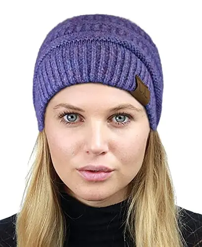 C.C Trendy Warm Chunky Soft Stretch Cable Knit Beanie 
