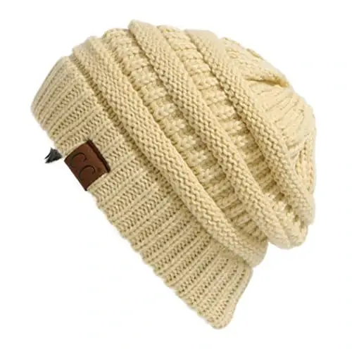 C.C Trendy Warm Chunky Soft Stretch Cable Knit Beanie 