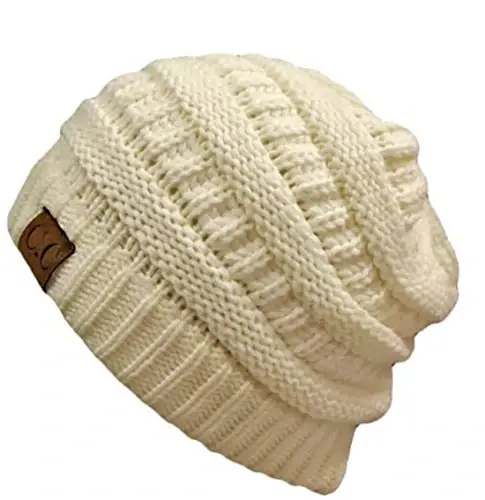 C.C Trendy Warm Chunky Soft Stretch Cable Knit Beanie 