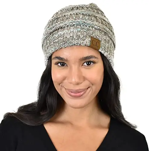 C.C Trendy Warm Chunky Soft Stretch Cable Knit Beanie - 1