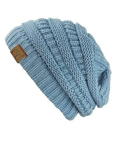 C.C Trendy Warm Chunky Soft Stretch Cable Knit Beanie - C.C