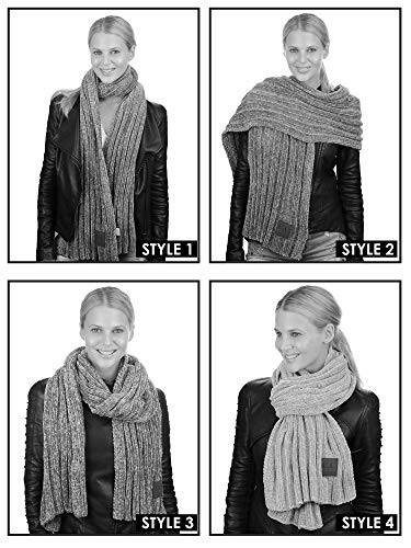 C.C Women's Ultra Soft Chenille Ribbed Thick Warm Knit Shawl Wrap Scarf - 7