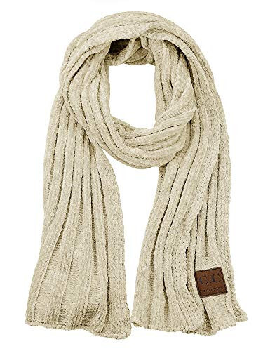 C.C Women's Ultra Soft Chenille Ribbed Thick Warm Knit Shawl Wrap Scarf - 2