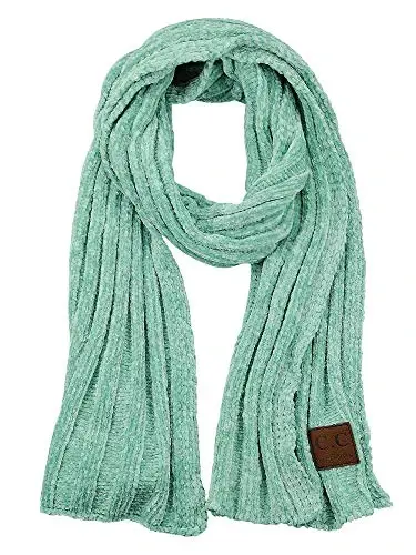C.C Women's Ultra Soft Chenille Ribbed Thick Warm Knit Shawl Wrap Scarf - C.C