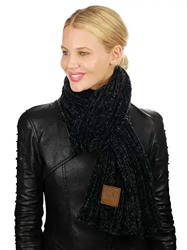 C.C Women's Ultra Soft Chenille Ribbed Thick Warm Knit Shawl Wrap Scarf - 2