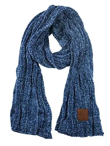 C.C Women's Ultra Soft Chenille Ribbed Thick Warm Knit Shawl Wrap Scarf - C.C